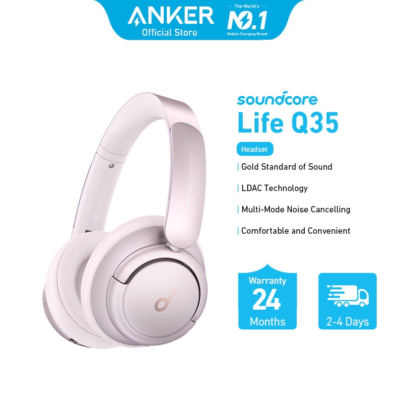 Anker Soundcore Life Q35 Noise-Cancelling Headphones With LDAC - Pink ...