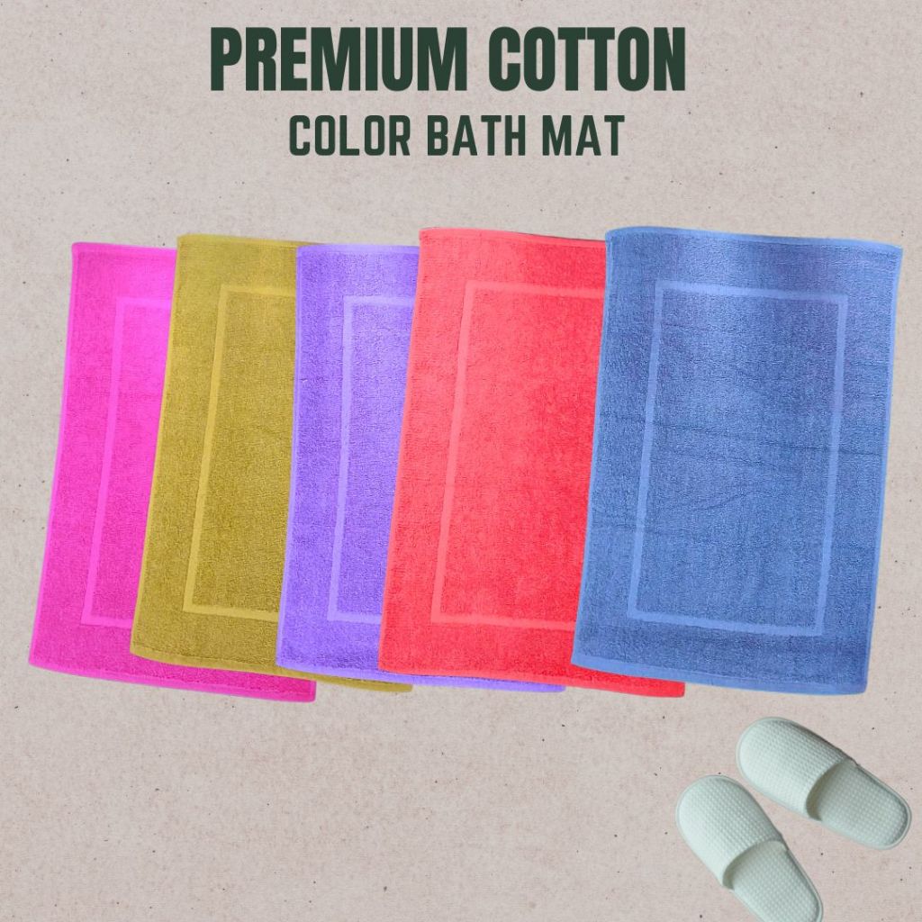 100 %Cotton Ant-slip Bath Mat Floor Towel - Absorbent Cotton Hotel Spa ...