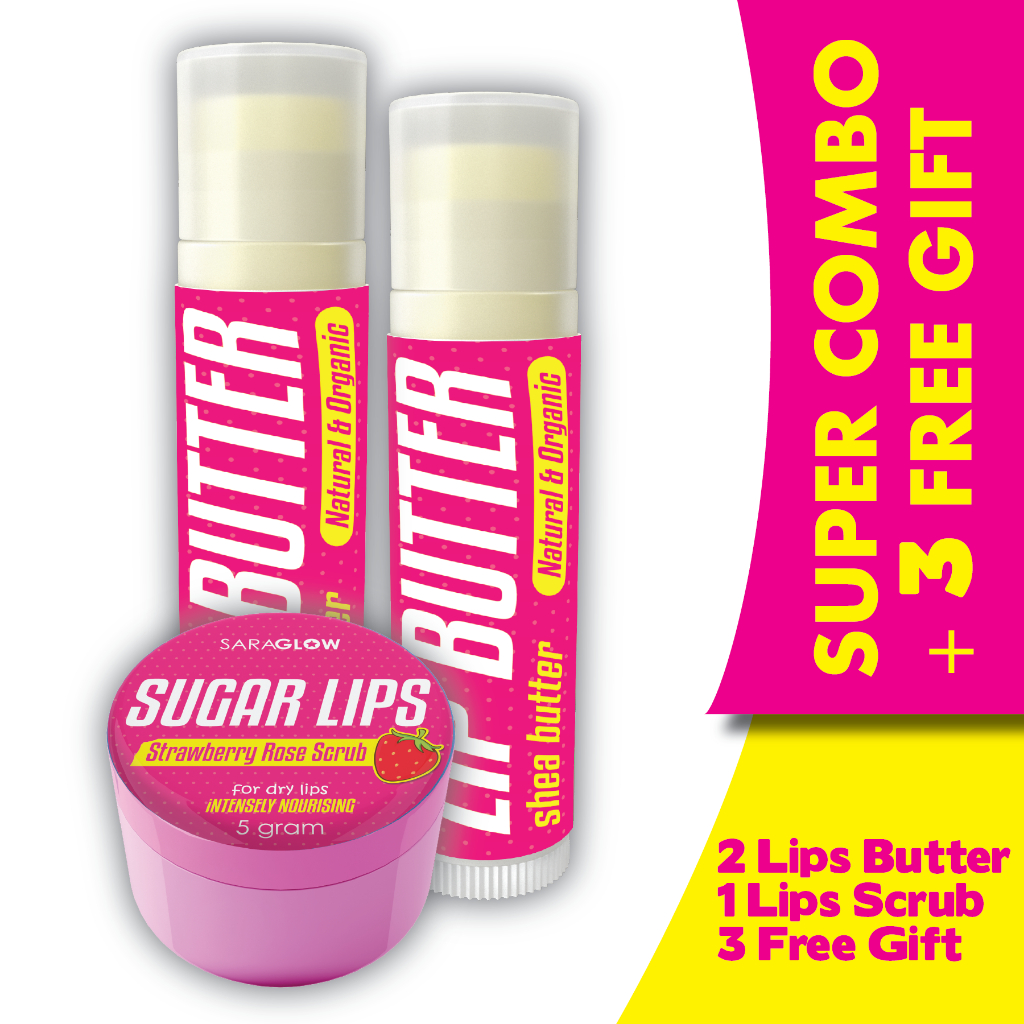 Pakej Combo Lip Scrub dan Lip Butter untuk Bibir Gelap kusam dan kering