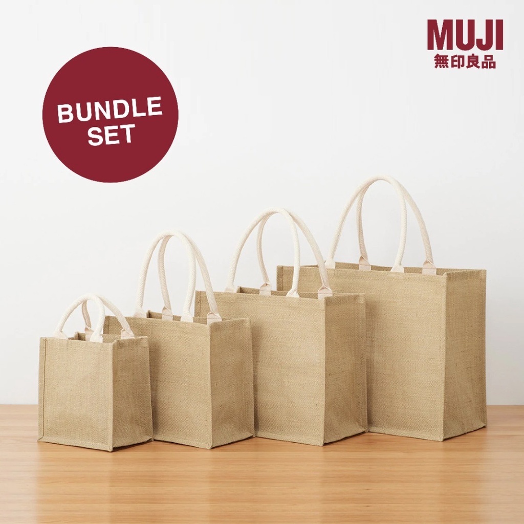 MUJI Jute Bag Set (4 in 1) | Shopee Malaysia