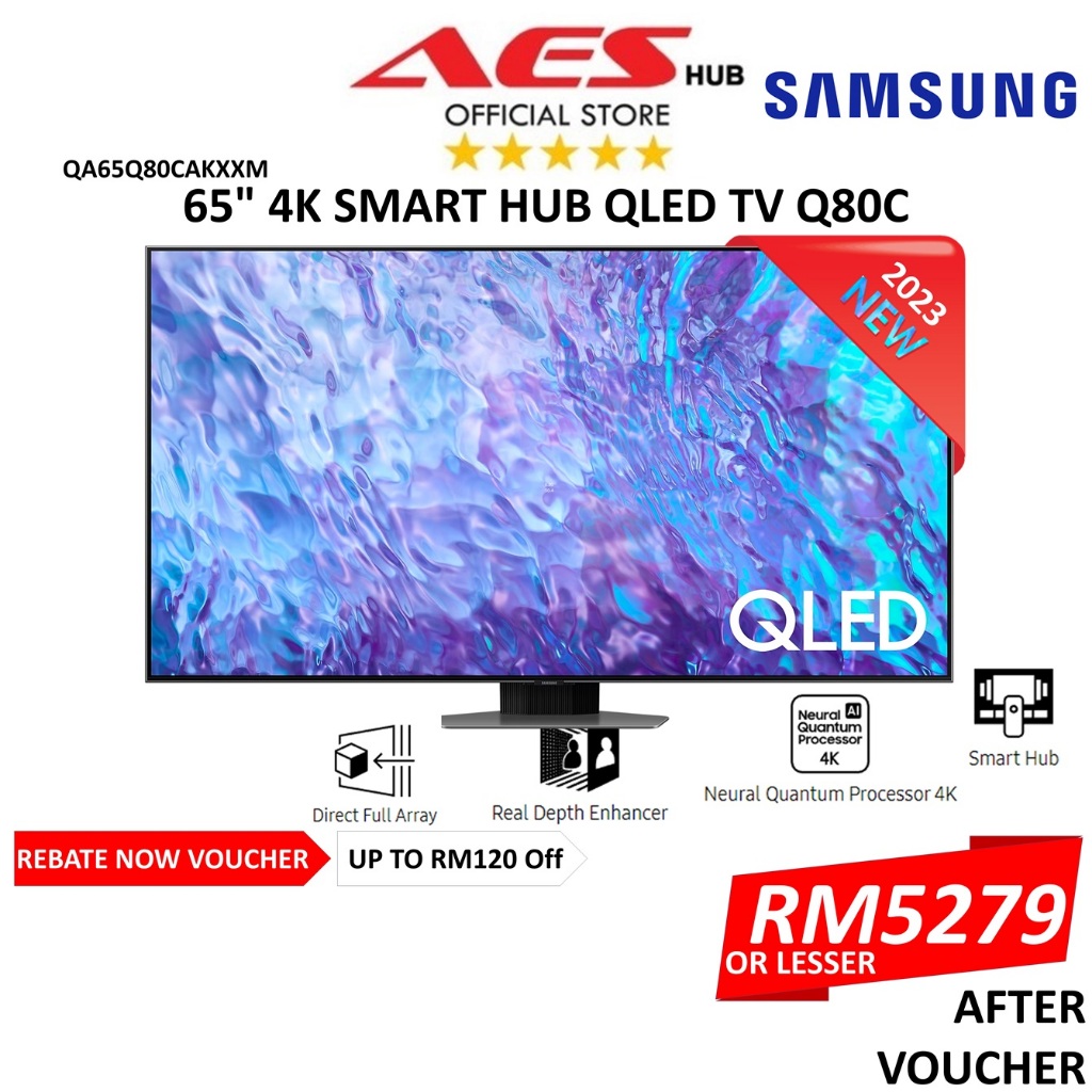 Samsung 65 Inch Qled Q80c 4k Smart Tv 100hz 2023 With Quantum Processor 4k Qa65q80cakxxm 0546