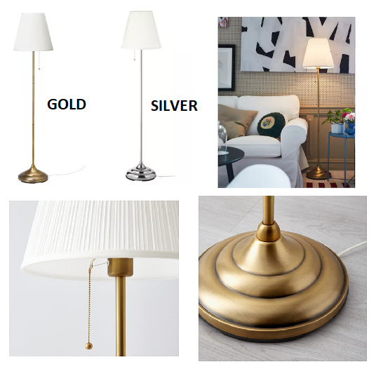 IKEA ARSTID Floor Lamp Modern Lamp Silver Gold Lamp Lampu Lantai ...