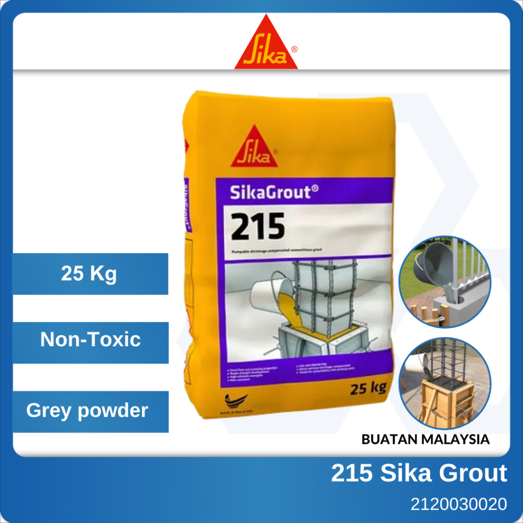 SIKA Grout 215 Pumpable Shrinkage Compensated Cementitious Grout 25KG ...