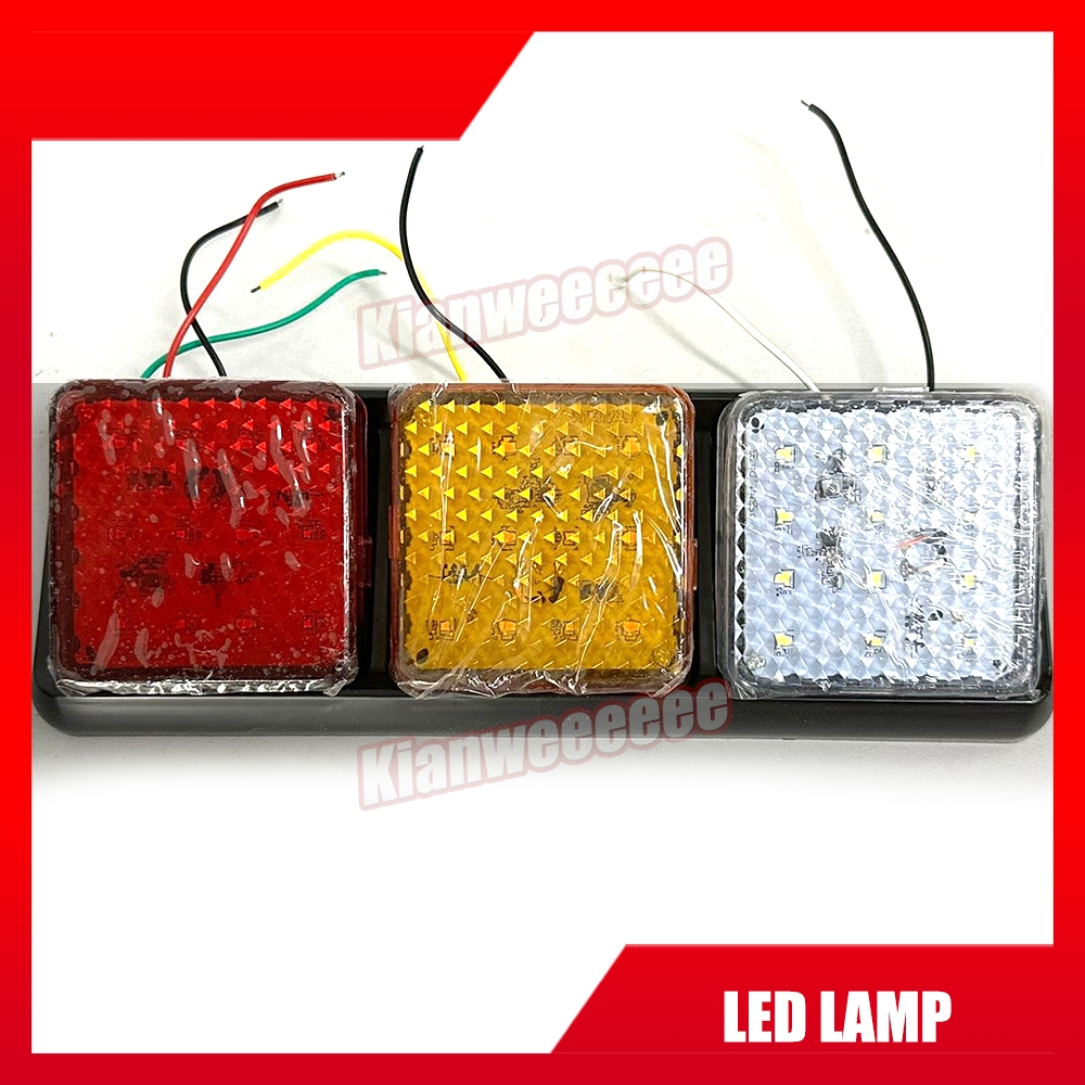 SQ-0013 Truck Lorry LED Red Amber White Tail Lamp Light 10V-80V For ...