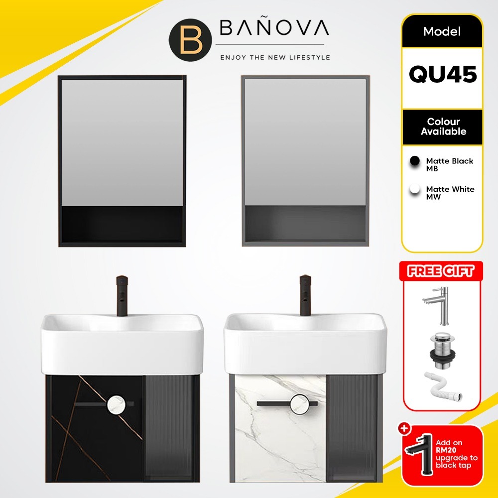 BANOVA Aluminum Composite Panel QUINN Series Bathroom Cabinet Basin Set ...
