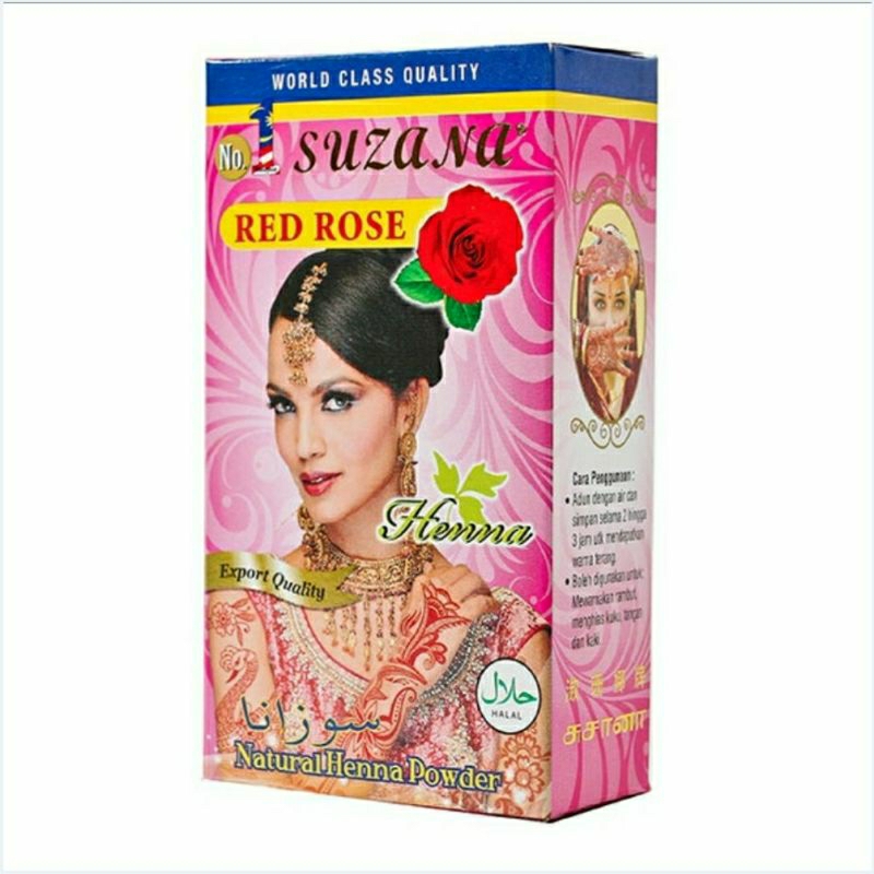 Suzana Natural Henna Powder (Red Rose) / Serbuk Inai (Red Rose) - (100% ...