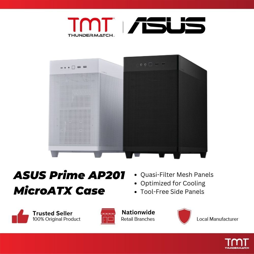TMT Asus Prime AP201 mATX Casing Black / White | Shopee Malaysia