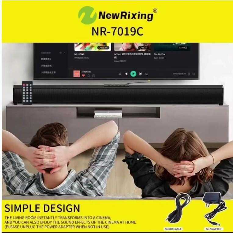 NEW RIXING NR-7019C WALL MOUNTED TV HI-FI WIRELESS SOUNDBAR BLUETOOTH 5 ...