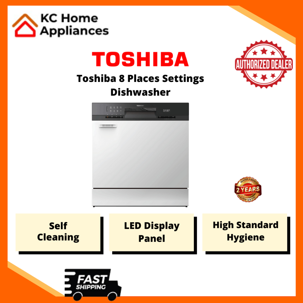 Toshiba Table Top 8 Place Setting Dishwasher Self Clean OffPeak