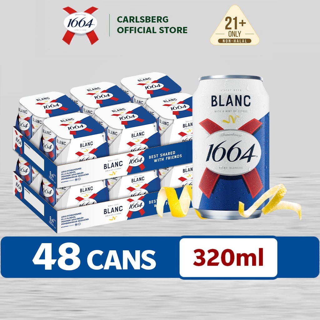 [TWIN PACK] 1664 Blanc Beer Can Premium Wheat Beer 5.0% Alcohol (320ml ...