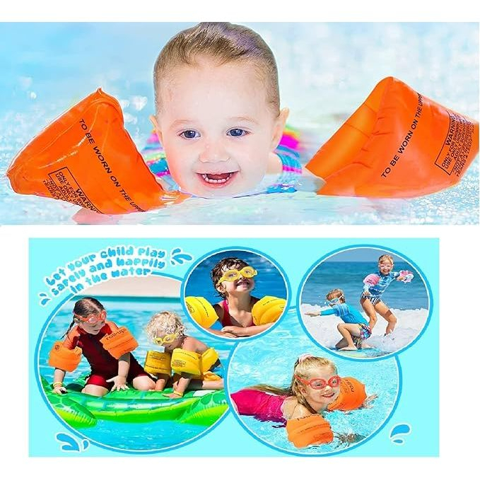 Kids Inflatable Arm Bands Ring Swimming Pool Safety Float Armbands ...