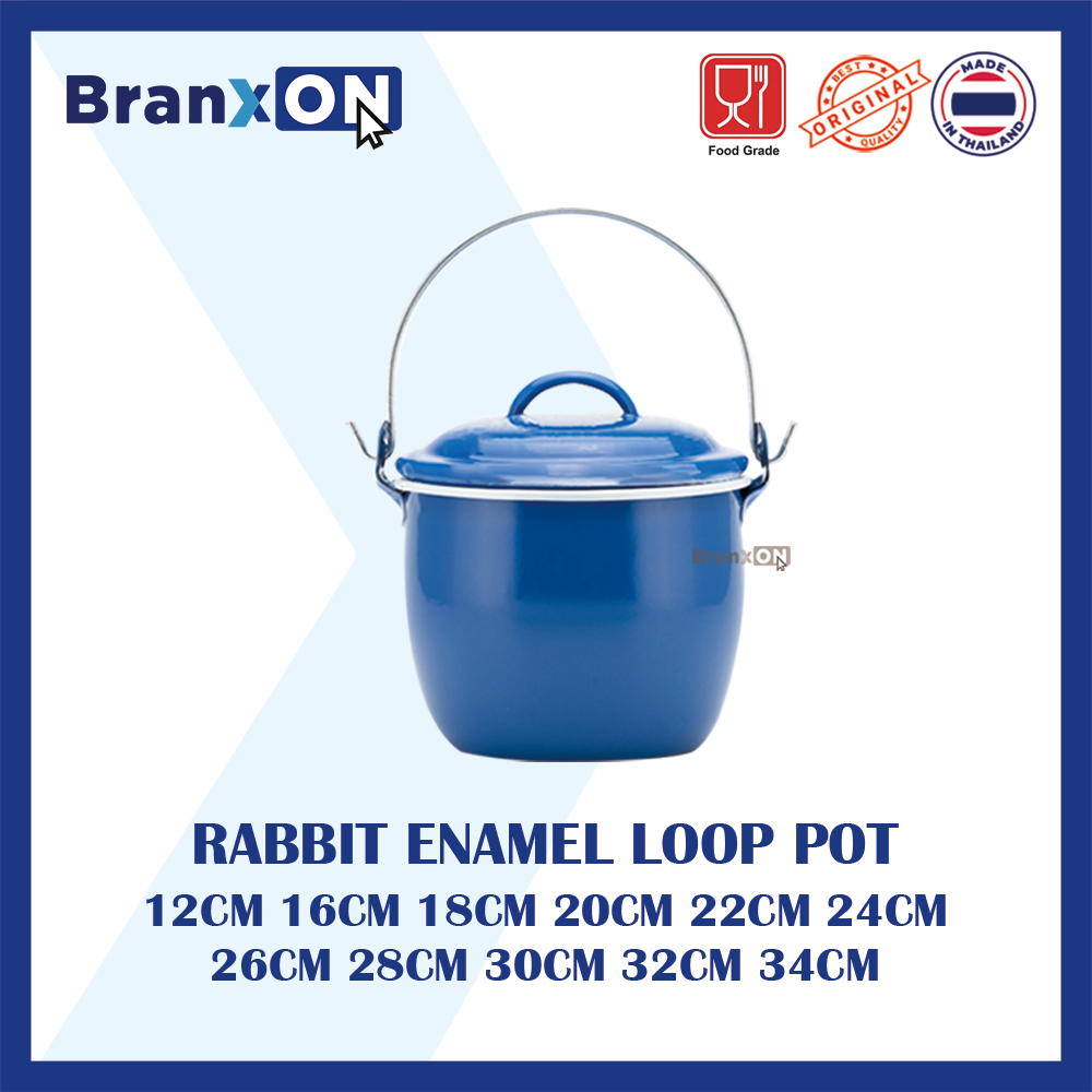 Rabbit Brand Thailand Enamel Belly Soup Pot Loop Pot with Handle ...