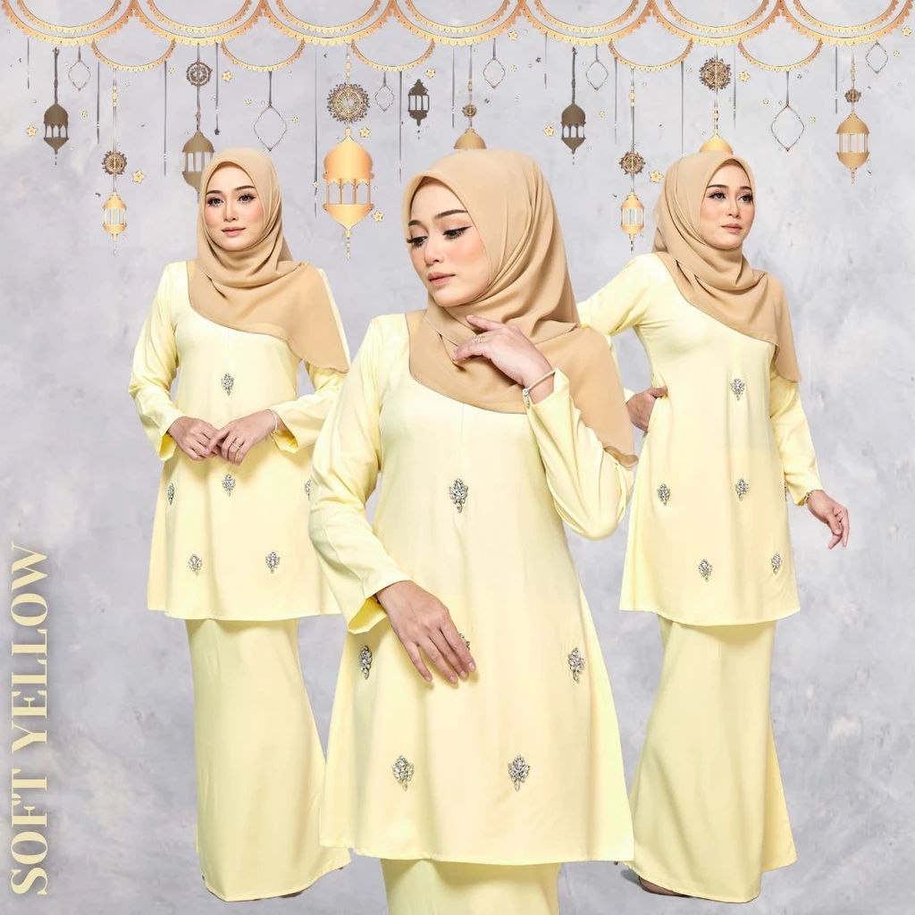 (XS - 5XL) Kurung riau diamond plus size sage green nikah tunang annual ...