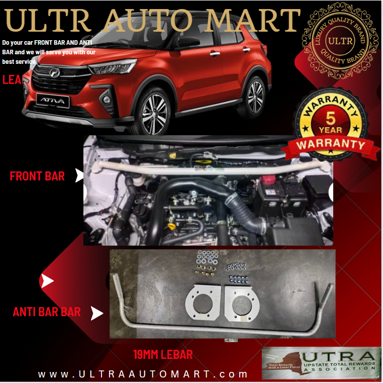 PERODUA ATIVA FRONT STRUT BAR 2 POINT REAR ANTI ROLL STRUT BAR 16MM19MM ...