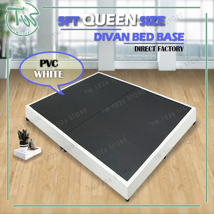 Tw Queen Fabric Light Creampvc White 5 Ft Divan Queen Size Bed Base 5 Kaki Size Katil 