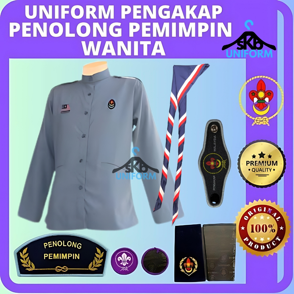 Scout Officer Uniform Female Long Sleeve Baju Pengakap Penolong