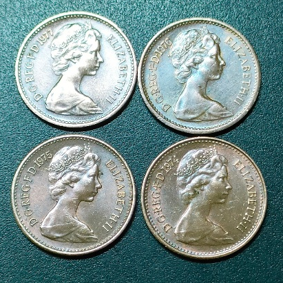 UK Queen Elizabeth II 1/2 New Penny 1974 -1977 ( 4 Coins ) | Shopee ...