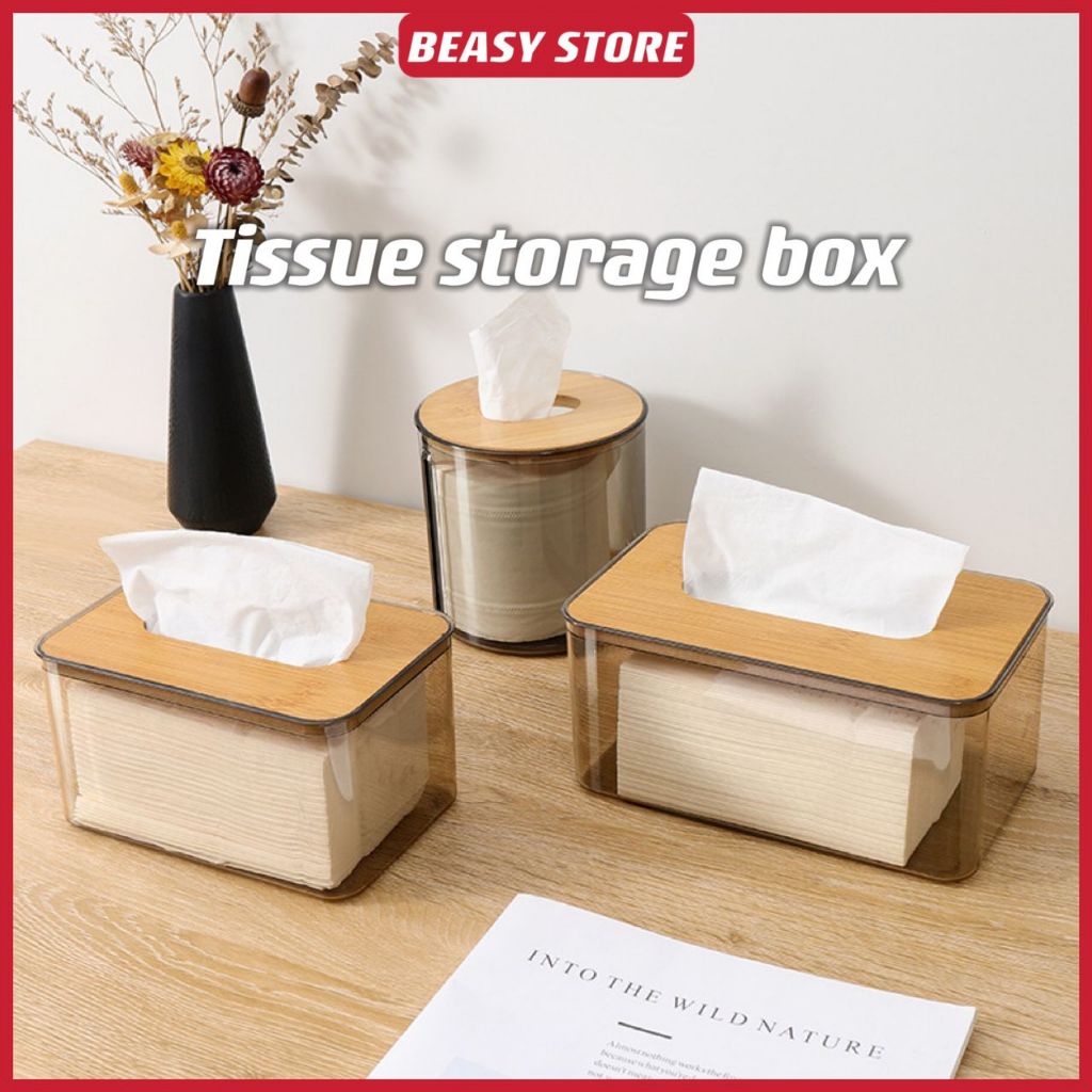 BEASY ️Transparent tissue box creative living room coffee table tissue ...