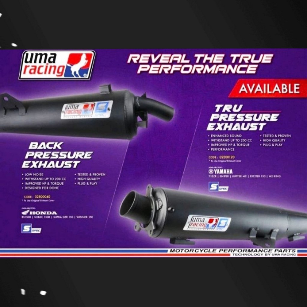 UMA RACING Y15ZR /Y16ZR /RS150 V1 V2 /LC135 V8FI Thru Pressure / Back Pressure Exhaust Pipe