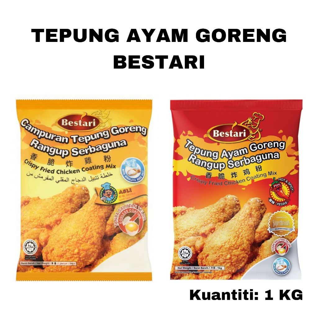 Bestari Tepung Goreng Rangup Serbaguna Asli/Pedas [1 KG] Crispy Fried ...