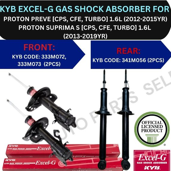 KYB GENUINE ABSORBER (FRONT, REAR) FOR PROTON PREVE 1.6L [CPS, CVT, CFE ...