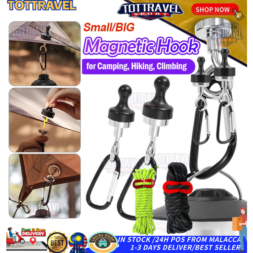 Magnetic Hook & 4M Camping Tent Rope Paracord Rope Flysheet Tarp Tent ...