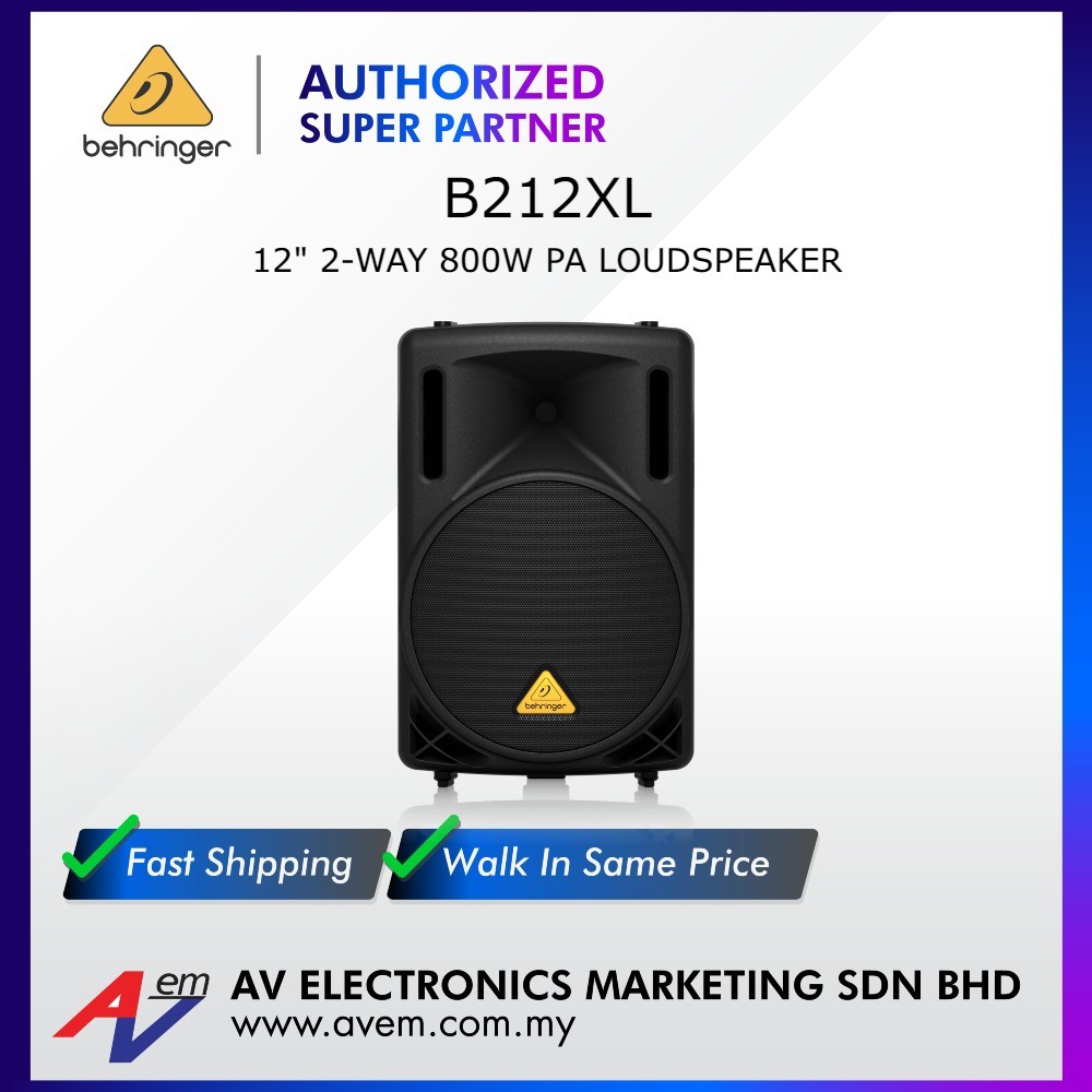 BEHRINGER EUROLIVE B212XL 800Watt 2Way PA Speaker System with 12