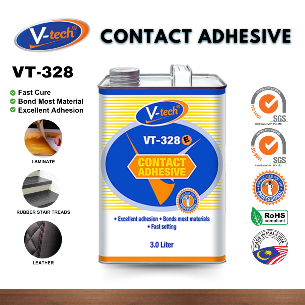 Vtech VT328 Contact Adhesive 3L CA Glue Solvent Rubber Bonding Laminate