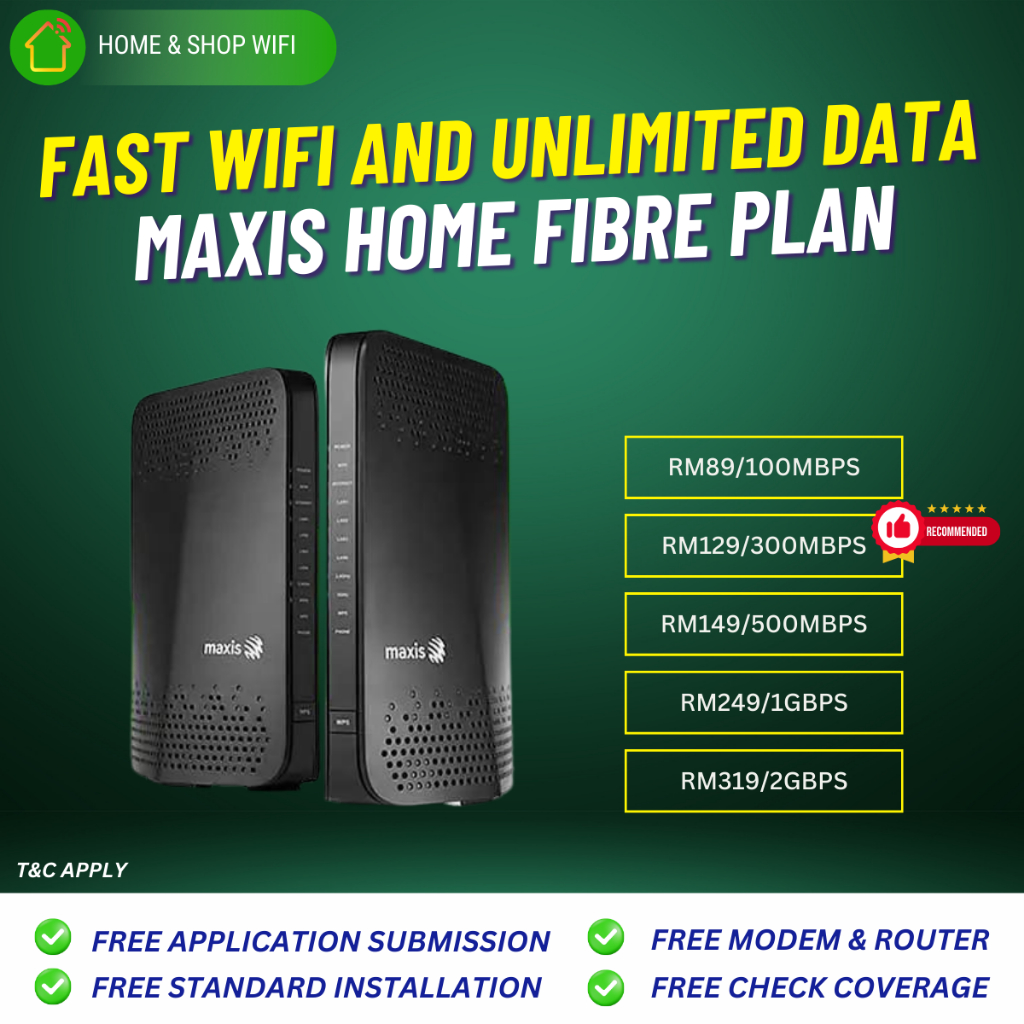 🔥Maxis WiFi Home Fibre 100Mbps - Free Modem & Router - High Speed ...