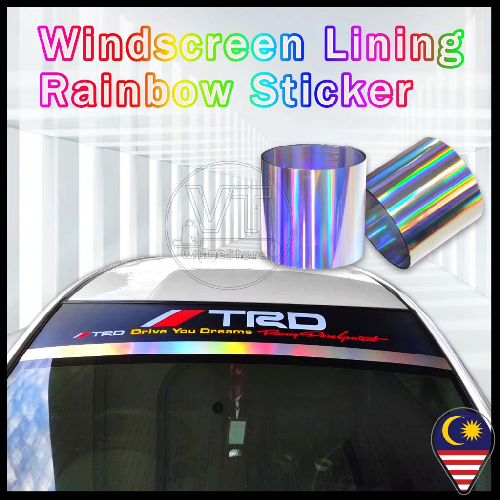 Car Rainbow Lining Sticker Windscreen 5cm Tampal Luar Dalam Aksesori ...