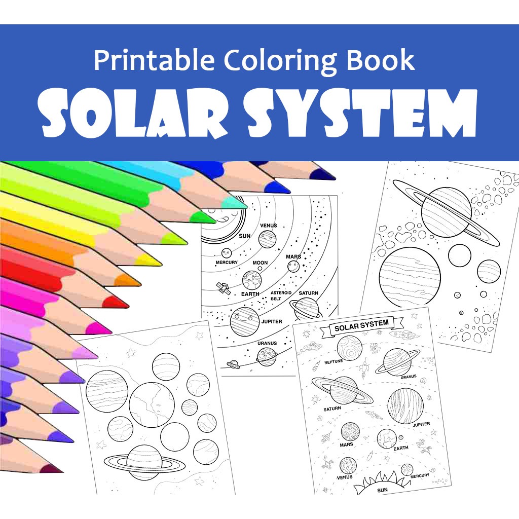 [Softcopy PDF] 20 Solar System Printable Coloring Book For Kids Adults ...