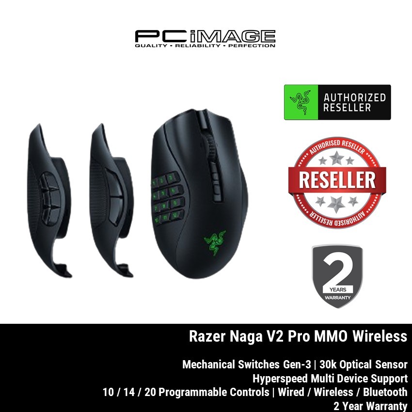 RAZER NAGA V2 PRO MMO / NAGA PRO WIRELESS GAMING MOUSE - RZ01-04400100 ...