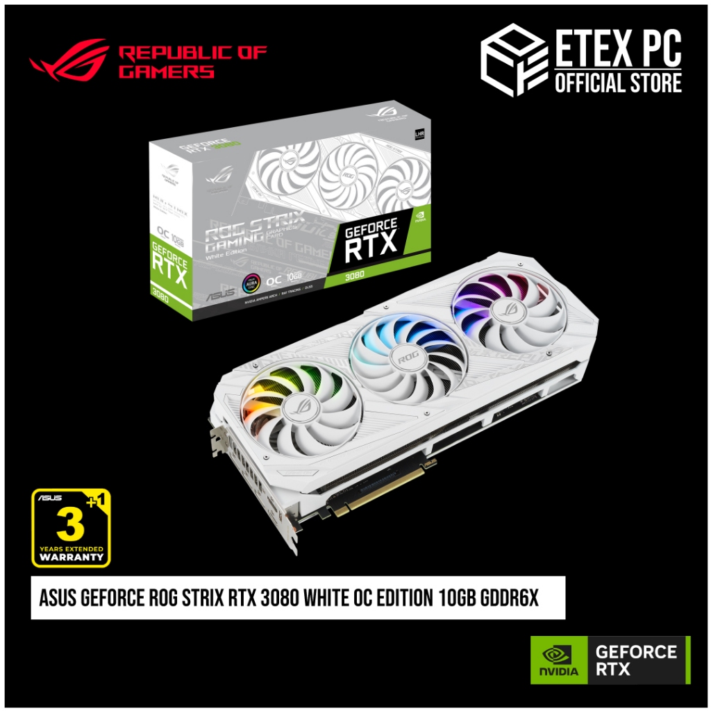 ASUS GeForce ROG Strix RTX 3080 White OC Edition 10GB GDDR6X # ROG ...