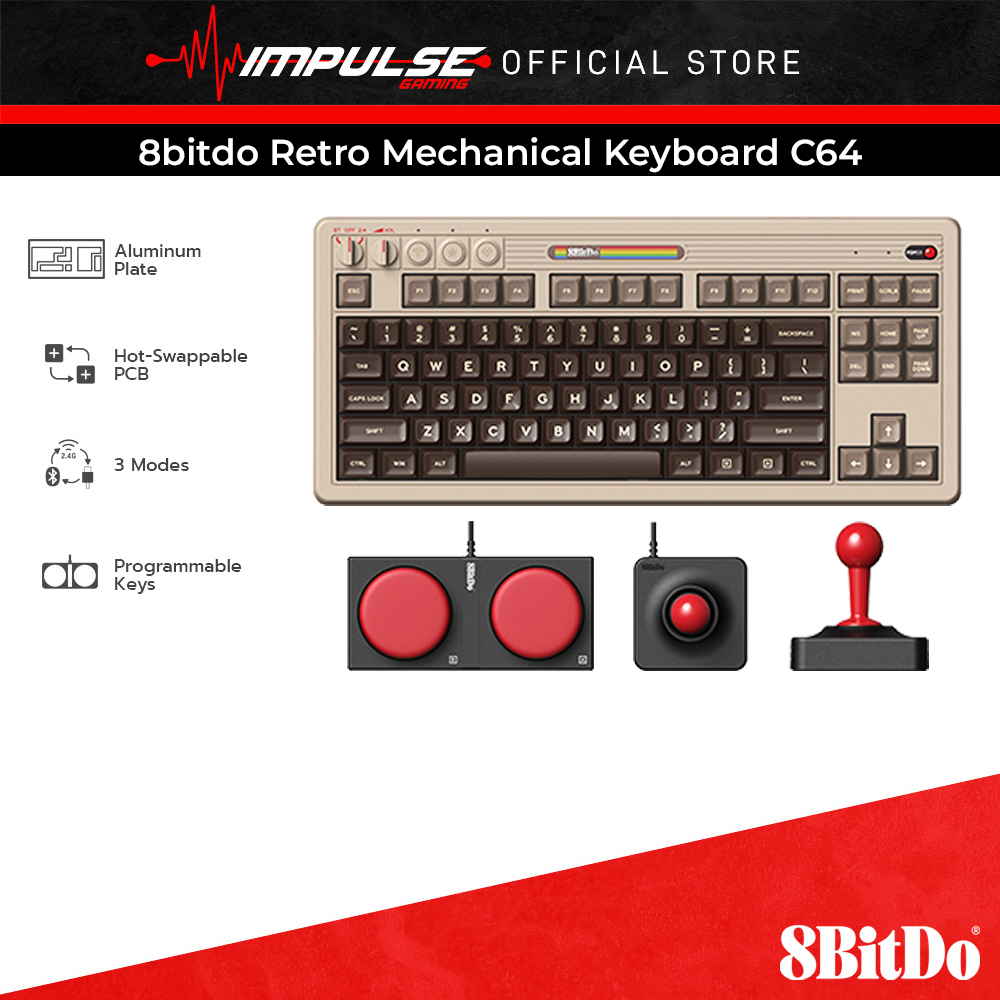 8BitDo Retro Mechanical Keyboard [C64 Edition] (Bluetooth/2.4G/USB-C ...