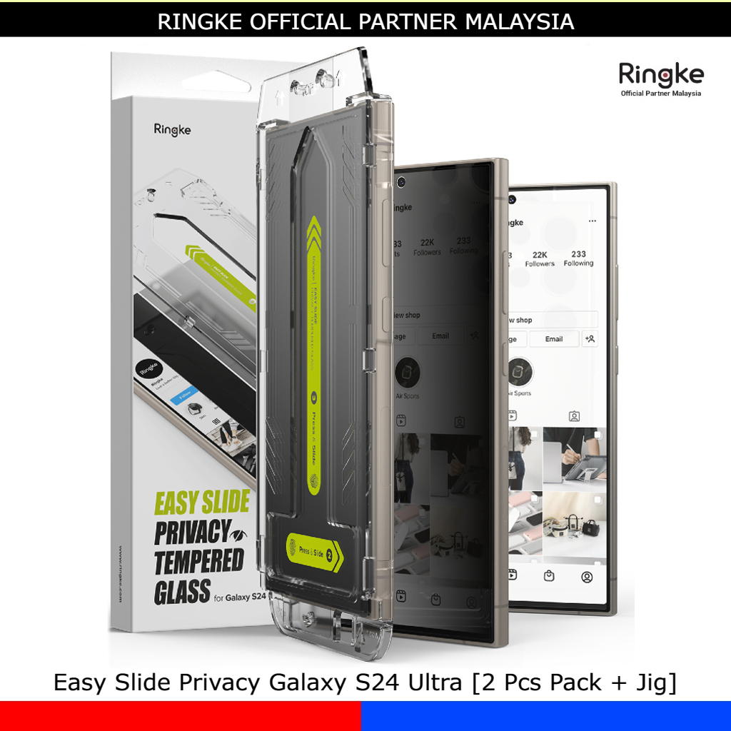 Ringke Easy Slide Privacy Galaxy S24 Ultra Tempered Glass Screen