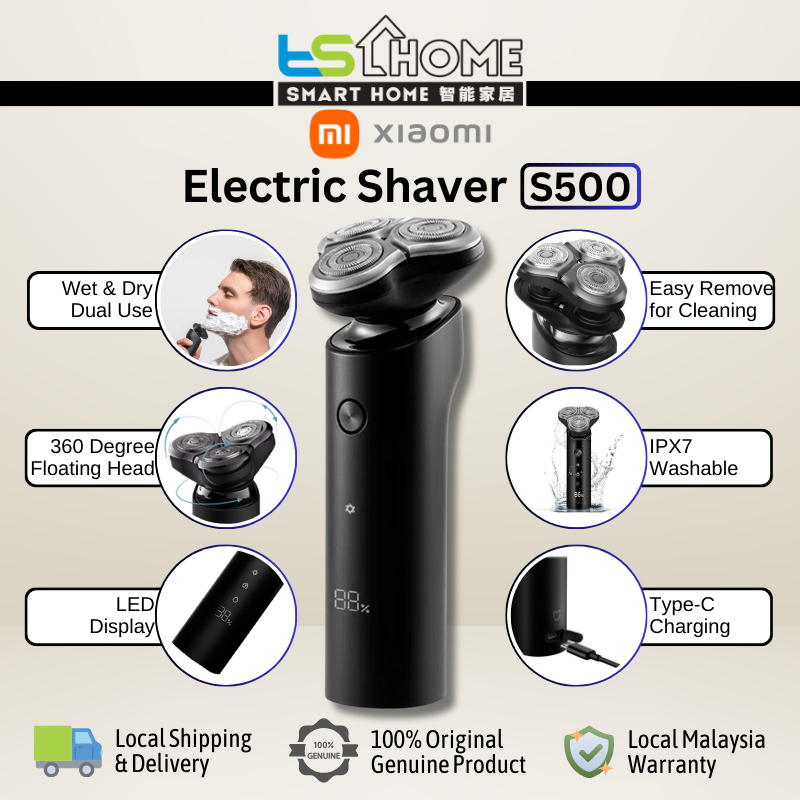 Xiaomi Mijia Mi Electric Shaver S300 / S500 / S500C (3-in1) 360 degrees ...