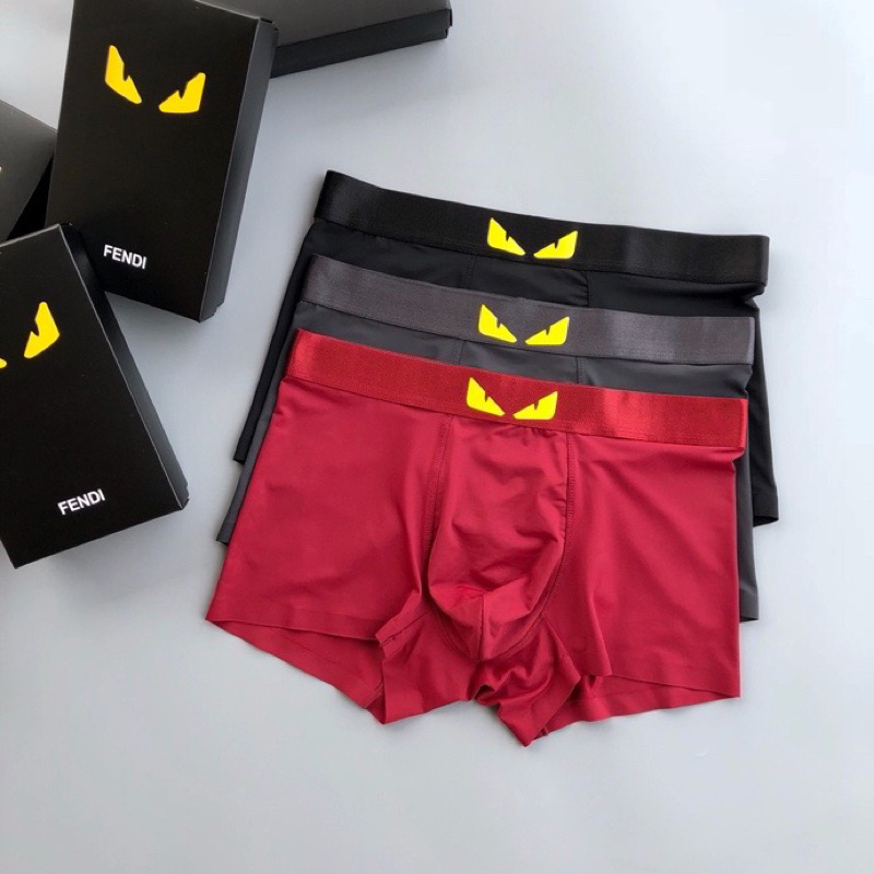 1 BOX 3PCS FENDI Modal Cotton Men Boxer Underwear Shopee Malaysia