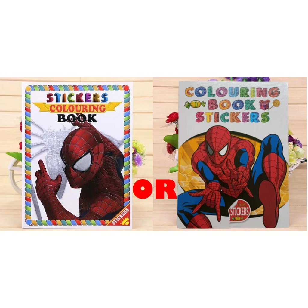 Spiderman Sticker & Coloring Book A4 Buku Mewarna Pelekat Kanak Tadika ...
