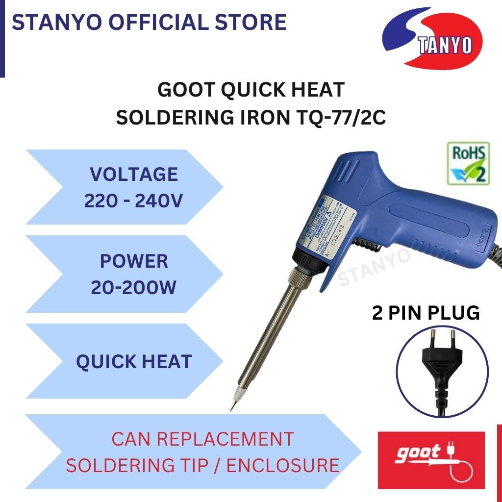 GOOT QUICK HEAT SOLDERING IRON GUN TQ-77/2C AND TQ77/3C 20-200W (MADE ...