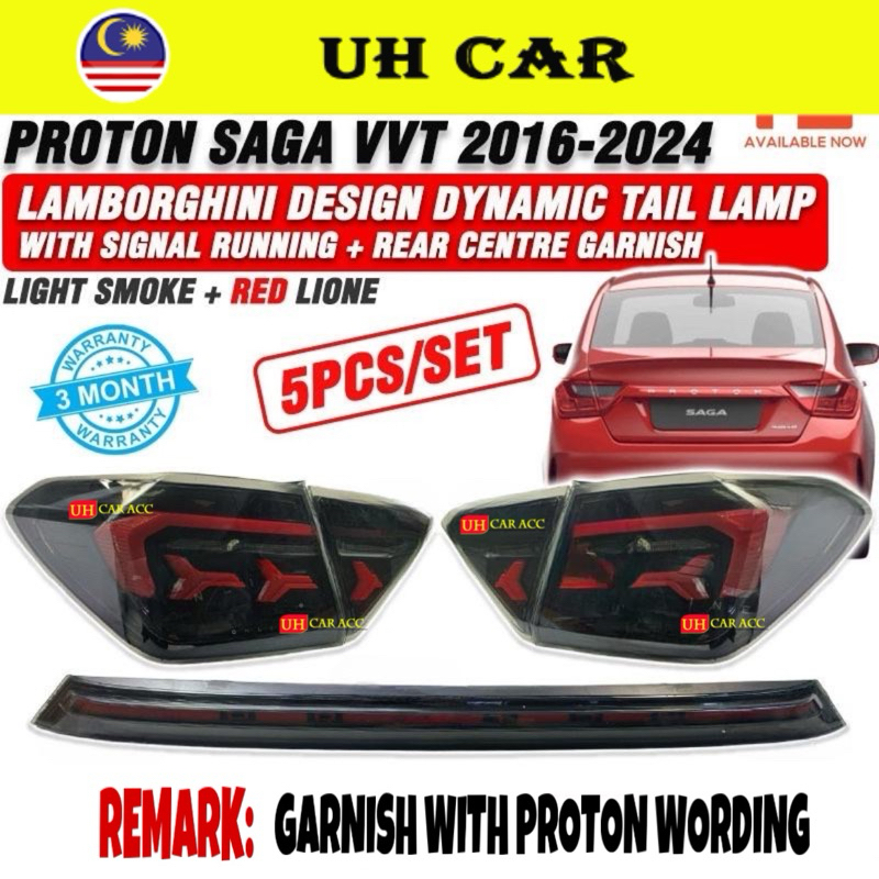 (LAMBORGHINI DESIGN) Proton Saga VVT 2016-2024 Dynamic Led Tail Lamp ...