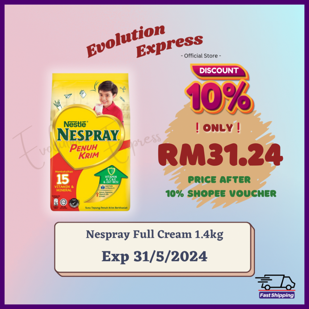 Nestle Nespray Full Cream Milk Powder ( 1.4kg / 750g / 2x750g) Exp 31/5 ...