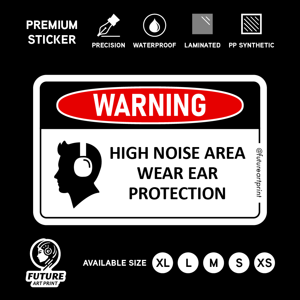 Warning High Noise Area. Wear Ear Protection Muff Cover. Loud Sound ...