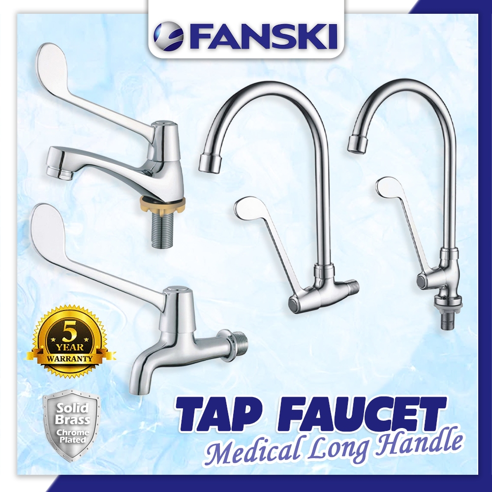 Medical Hospital Brass Basin Tap Wall Tap Wall Kitchen Faucet Long