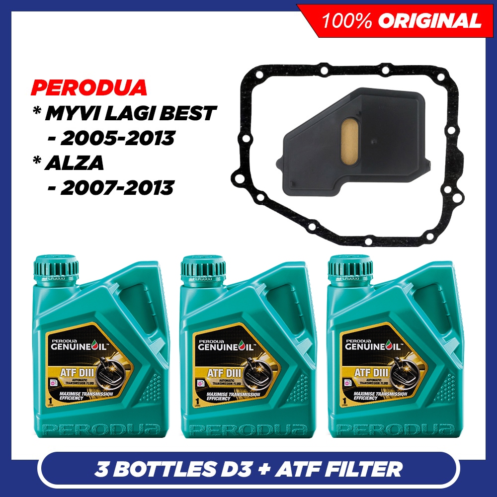 (WITH AUTO FILTER ) PERODUA ATF AUTO TRANSMISSION FLUID D3 (3L) - Myvi ...