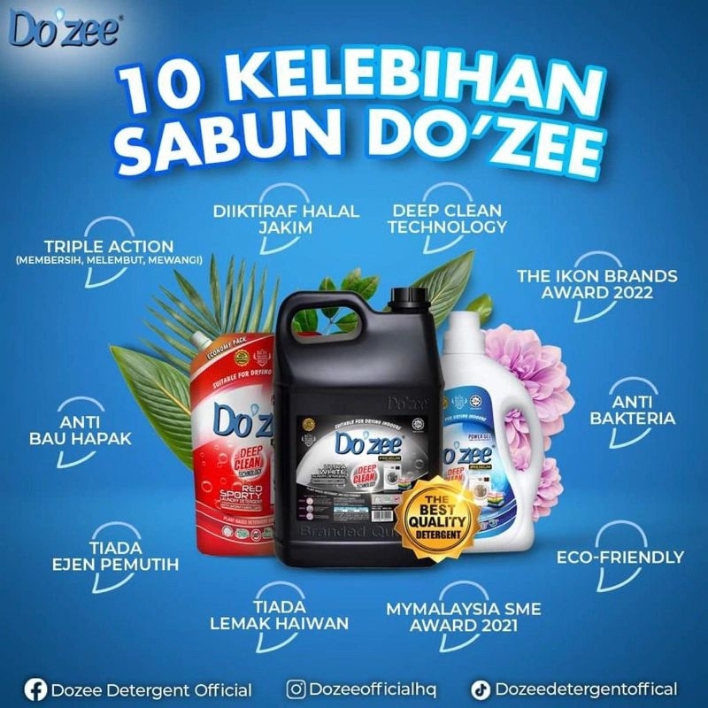 Sabun Pencuci Pakaian Do'zee | Sabun Basuh Baju Halal JAKIM 10kg ...