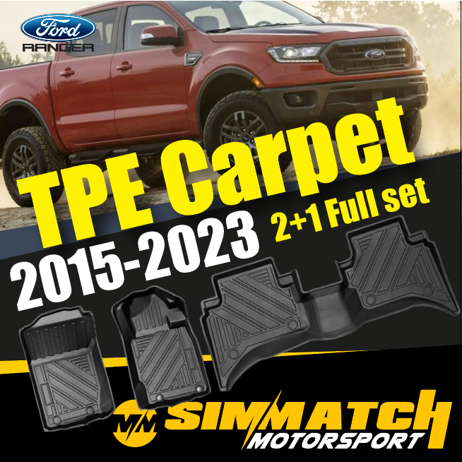 3D Full TPE Floor Car Mat For Ford Ranger 2015-2024 Car Floor Liner ...