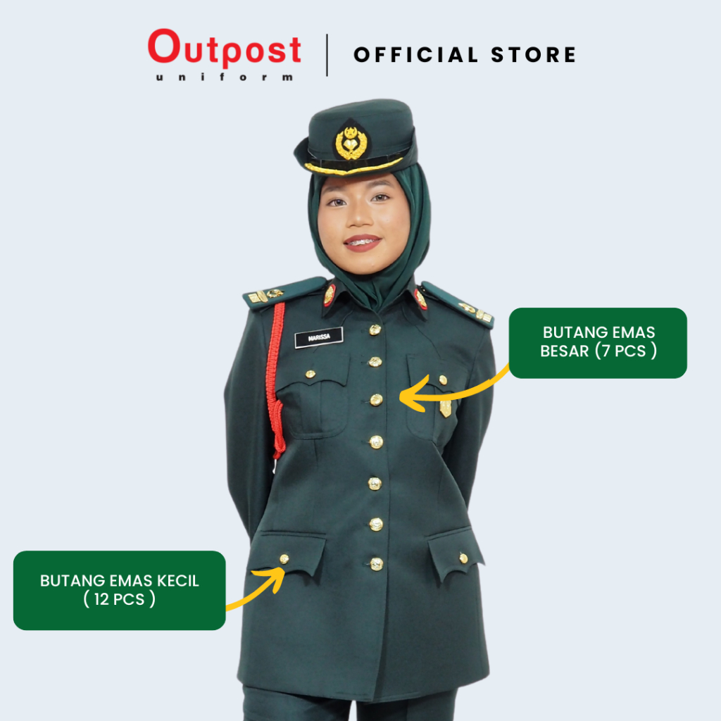 Outpost Full Set Button / Set Butang Baju Bush Jacket Wanita Kadet ...