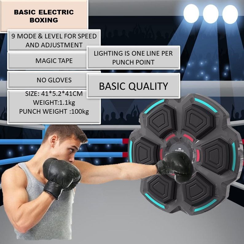 Bluetooth Music Boxing Machine, Electronic Intelligent Wall-Mounted Boxing Target With Gloves, Boxing Training Equipment Wall Punching Bag For Kids & Adults Home,Indoor,Gym Workout Stress Relief