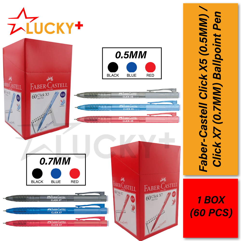 (100% Original)Faber-Castell Click X5 / Click X7 Ball Pen (0.5mm/0.7mm ...