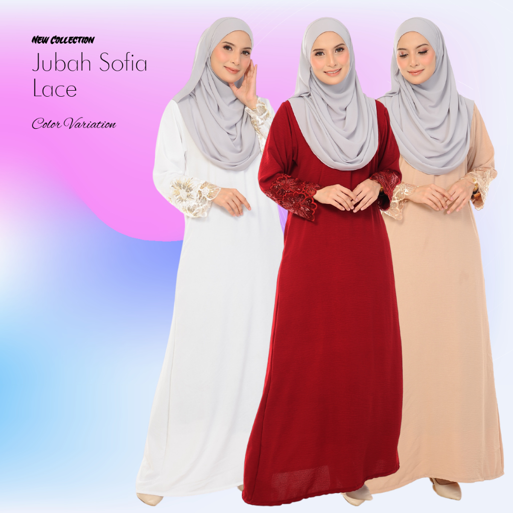 MuslimahWear [ NEW DESIGN !!! ] Jubah Sofia Lace Raya Collection Dewasa ...